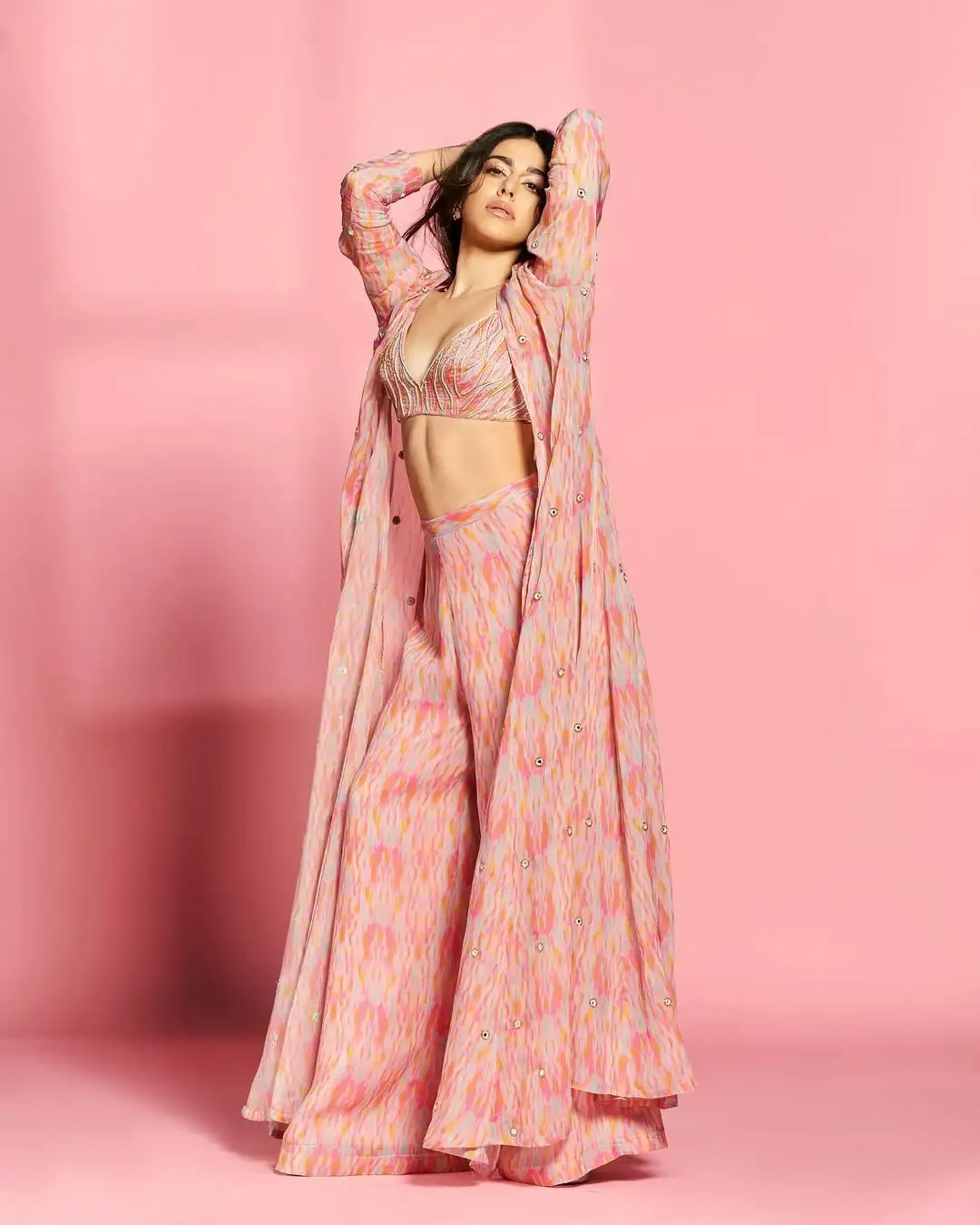 Bollywood Actress Alaya F Stills in Pink Lehenga Choli